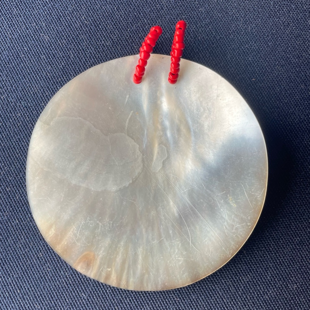 Shell Pendant with orange beads, Unisex